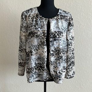 Chico’s traveler collection animal print knit jacket